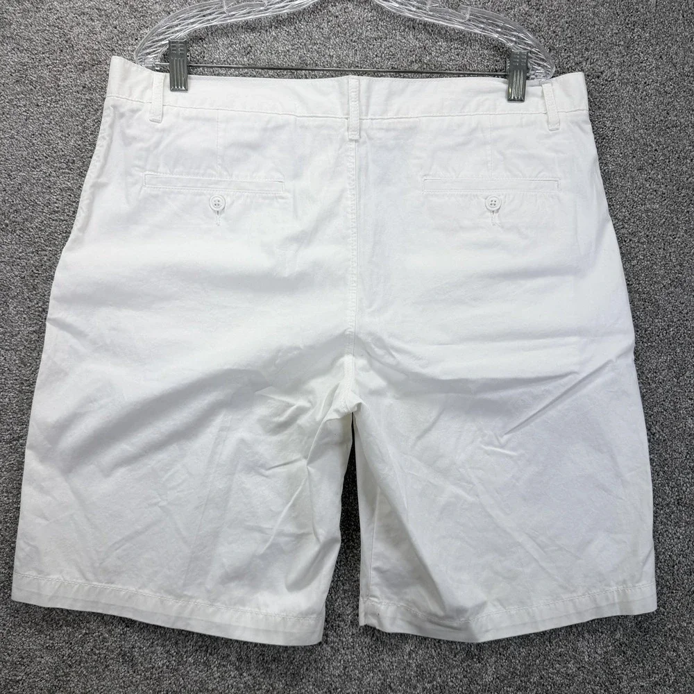 Lacoste Shorts Mens 36 White Classic Fit Chino Cotton 11in Logo Casual Summer